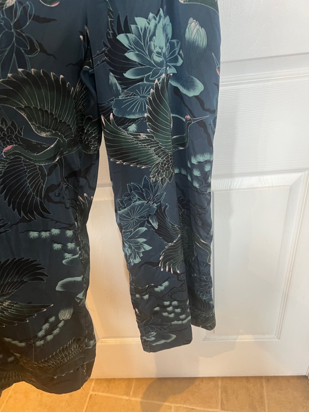 La Vie En Rose Navy Floral jumpsuit with Teal Botanical Print - Picture 2 of 6